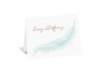 Fanciful Feather - Aqua Thank You Card and Envelope