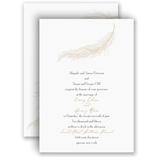 Fanciful Feather - Champagne Invitation