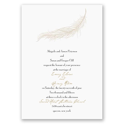 Fanciful Feather - Champagne Invitation