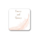 Fanciful Feather - Pink Envelope Seal