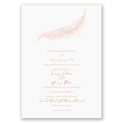 Fanciful Feather - Pink Invitation