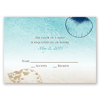 Beach Romance - Champagne - Response Card and Envelope