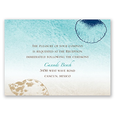 Beach Romance - Champagne - Reception Card