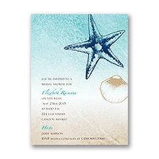 Beach Romance - Champagne - Bridal Shower Invitation