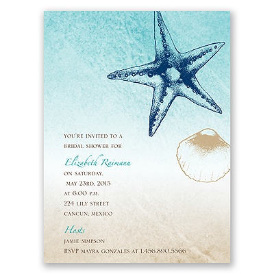 Beach Romance - Champagne - Bridal Shower Invitation