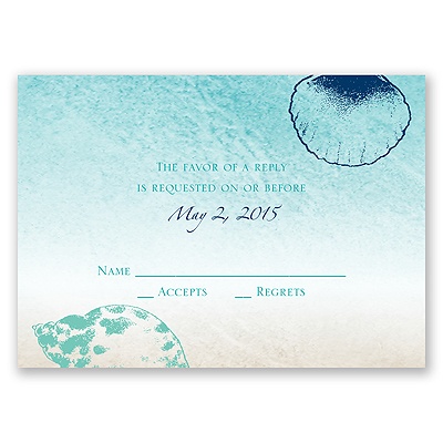 Beach Romance - Surf - Response Card and Envelope