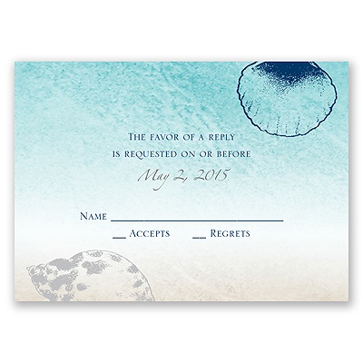 Beach Romance - Sterling - Response Card and Envelope