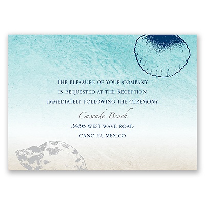 Beach Romance - Sterling - Reception Card