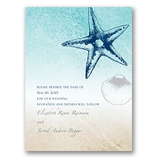 Beach Romance - Sterling - Save the Date Card