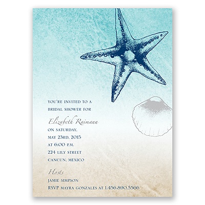 Beach Romance - Sterling - Bridal Shower Invitation
