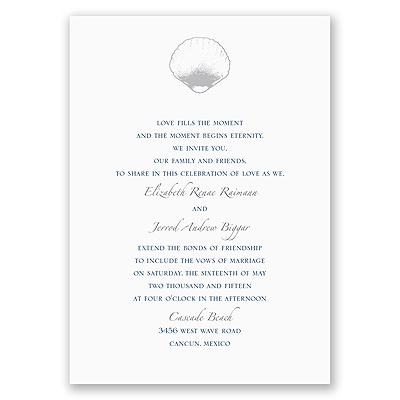 Beach Romance - Sterling - Invitation