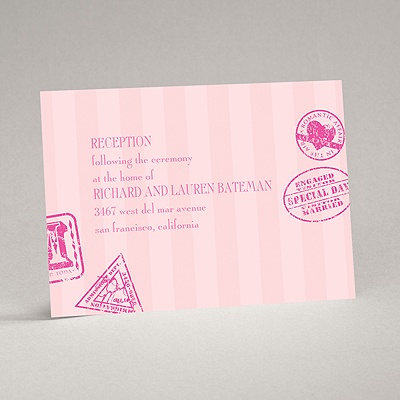 Passport to Romance - Pink - Reception Card