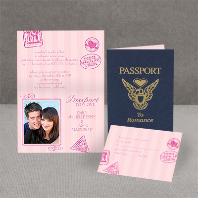 Passport to Romance - Pink - Invitation