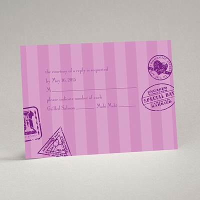 Passport to Romance - Purple - Response Card and Envelope