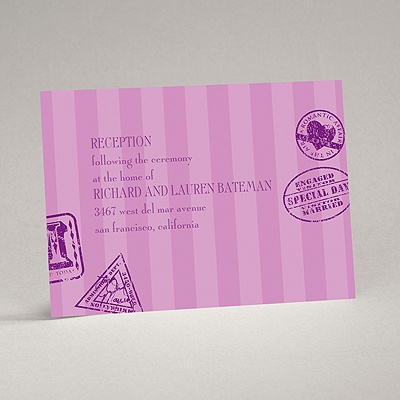 Passport to Romance - Purple - Reception Card