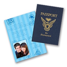 Passport to Romance - Blue - Invitation