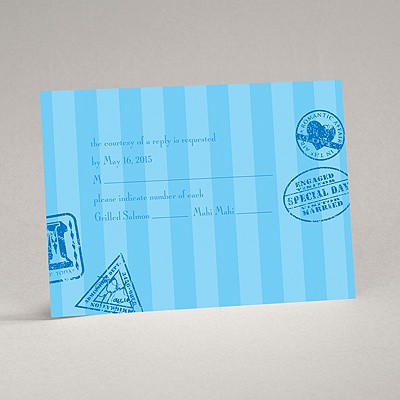Passport to Romance - Blue - Response Card and Envelope
