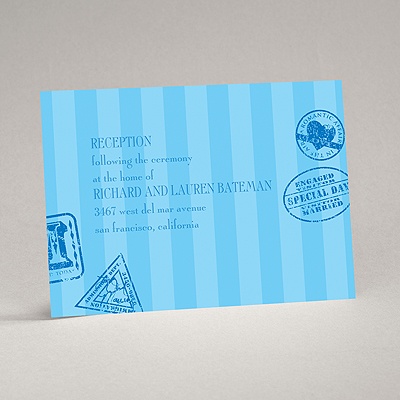 Passport to Romance - Blue - Reception Card