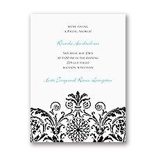 Vintage Damask - Black - Bridal Shower Invitation
