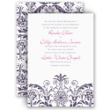 Vintage Damask - Purple - Invitation