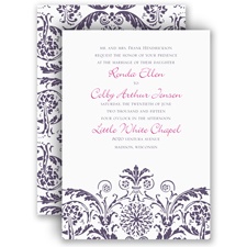 Vintage Damask - Purple - Invitation