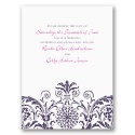 Vintage Damask - Purple - Save the Date Card