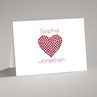 Heart of My Heart - Red Thank You Card and Envelope