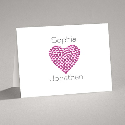 Heart of My Heart - Fuchsia Thank You Card and Envelope