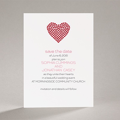 Heart of My Heart - Red Save the Date Card