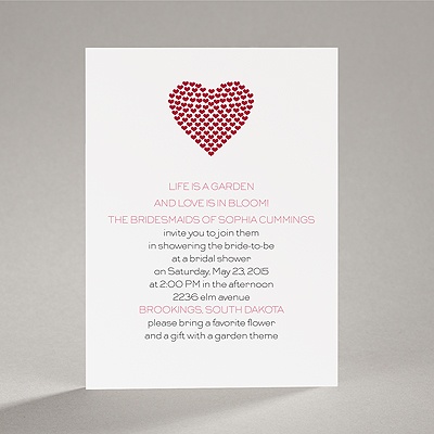 Heart of My Heart - Red Bridal Shower Invitation