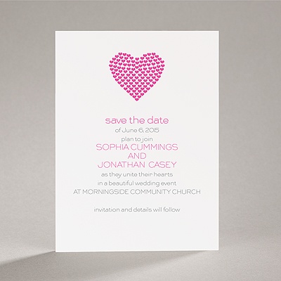 Heart of My Heart - Fuchsia Save the Date Card