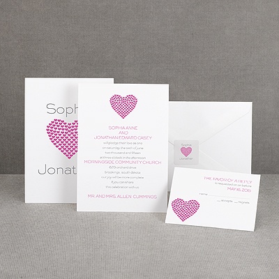 Heart of My Heart - Fuchsia Invitation