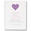 Heart of My Heart - Purple Save the Date Card