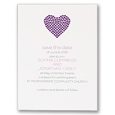 Heart of My Heart - Purple Save the Date Card
