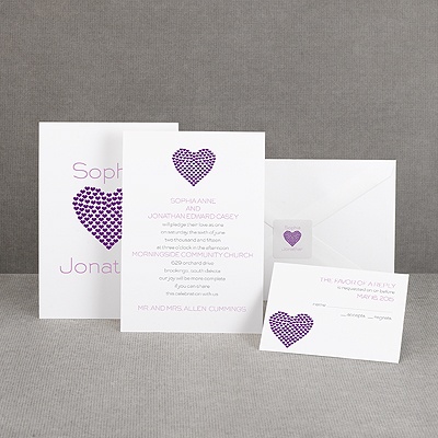 Heart of My Heart - Purple Invitation