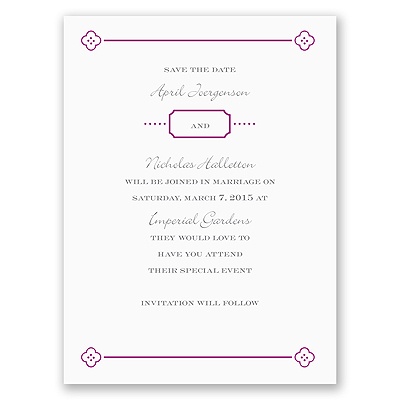 Fun Frame - Purple - Save the Date Card