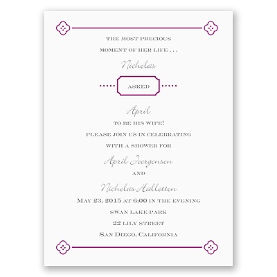 Fun Frame - Purple - Bridal Shower Invitation