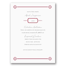 Fun Frame - Red - Save the Date Card