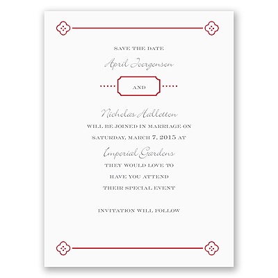 Fun Frame - Red - Save the Date Card