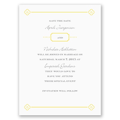 Fun Frame - Yellow - Save the Date Card
