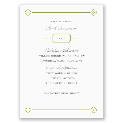 Fun Frame - Green - Save the Date Card