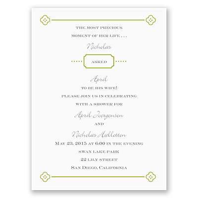 Fun Frame - Green - Bridal Shower Invitation