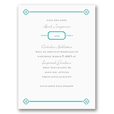 Fun Frame - Teal - Save the Date Card