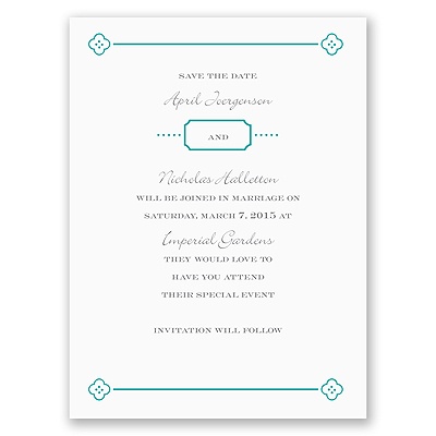 Fun Frame - Teal - Save the Date Card