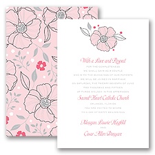 Tropical Flowers - Cotton Candy - Invitation