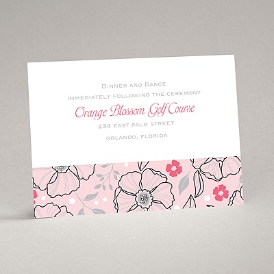 Tropical Flowers - Cotton Candy - Reception Card