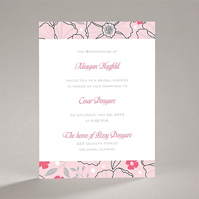 Tropical Flowers - Cotton Candy - Bridal Shower Invitation