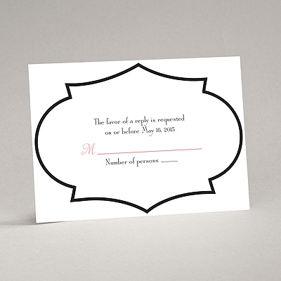 Geometric Glamour - Black Response Card and Envelope