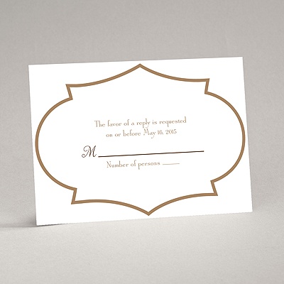 Geometric Glamour - Taupe Response Card and Envelope