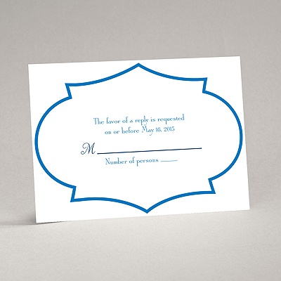 Geometric Glamour - Blue Response Card and Envelope